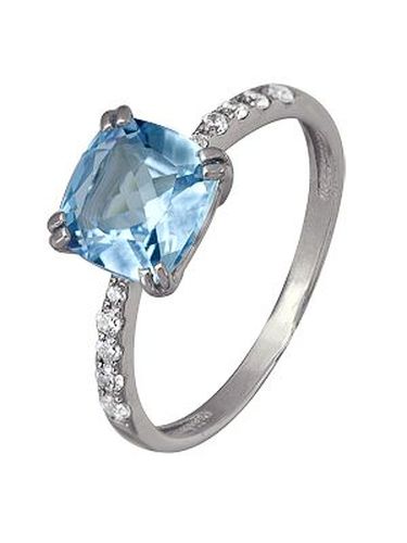 Сапфир каталог товаров Кольцо из серебра с фианитом, топазом