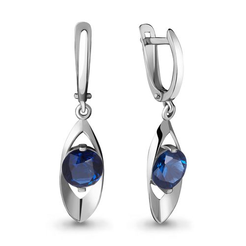 Сапфир каталог товаров Серьги из серебра с сапфиром