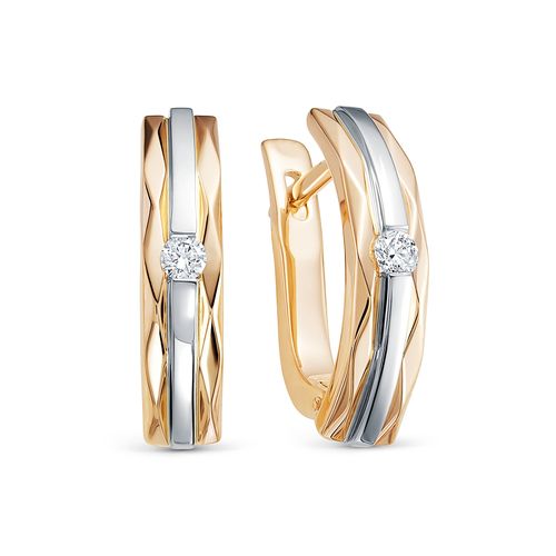 Сапфир каталог товаров Серьги из комбинированного золота с бриллиантом