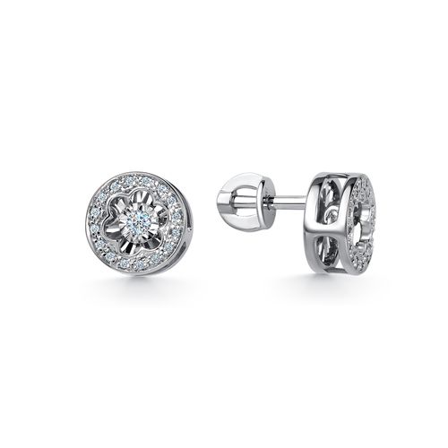 Сапфир каталог товаров Пуссеты из белого золота с бриллиантом