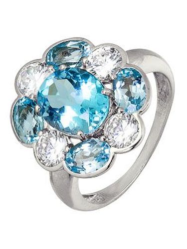 Сапфир каталог товаров Кольцо из серебра с фианитом, топазом