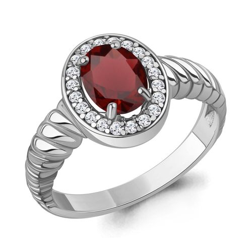 Сапфир каталог товаров Кольцо из серебра с фианитом, гранатом