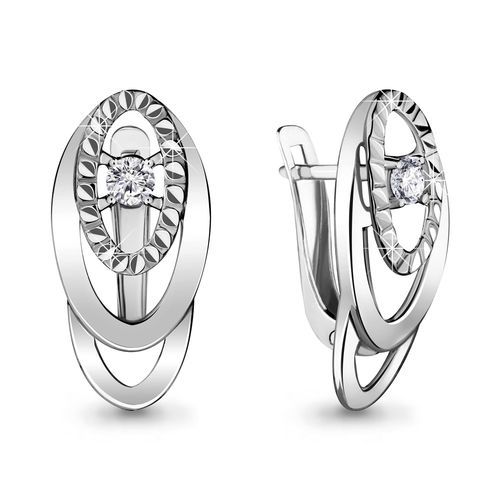 Сапфир каталог товаров Серьги из серебра с фианитом