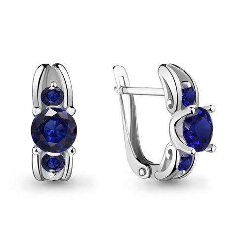 Сапфир каталог товаров Серьги из серебра с сапфиром