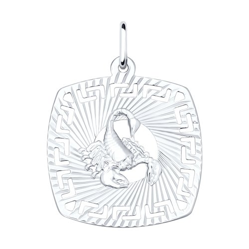 Сапфир каталог товаров Подвеска знак зодиака Скорпион из серебра