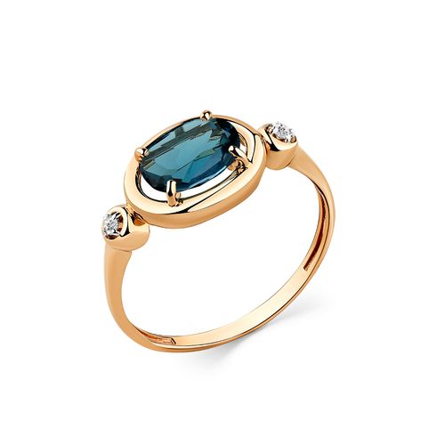 Сапфир каталог товаров Кольцо из золота с фианитом, топазом