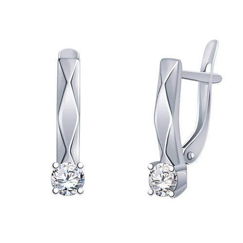 Сапфир каталог товаров Серьги из серебра с фианитом