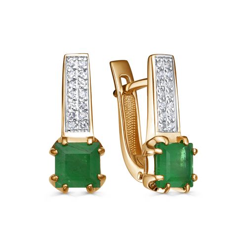 Сапфир каталог товаров Серьги из золота с бриллиантом, изумрудом