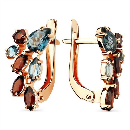 Сапфир каталог товаров Серьги из золота с топазом, гранатом