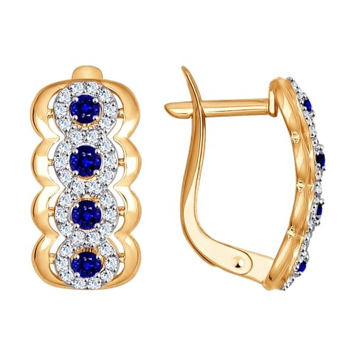 Сапфир каталог товаров Серьги из золота с фианитом