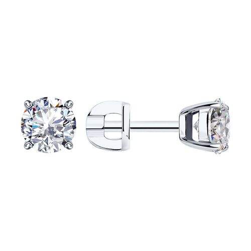 Сапфир каталог товаров Серьги гвоздики из серебра с фианитом