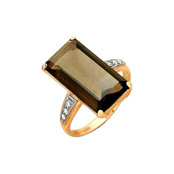 Сапфир каталог товаров Кольцо из золота с фианитом, раух-топазом