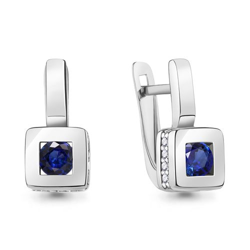 Сапфир каталог товаров Серьги из серебра с фианитом