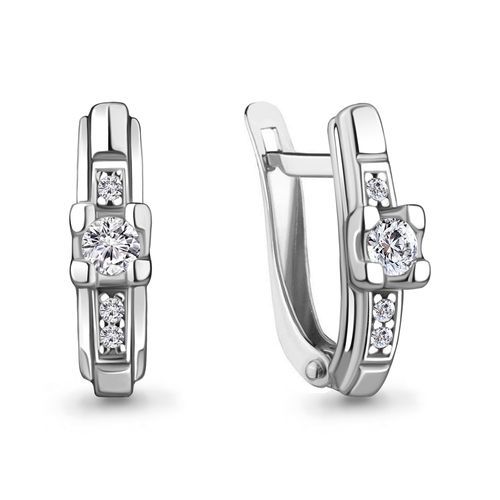 Сапфир каталог товаров Серьги из серебра с фианитом