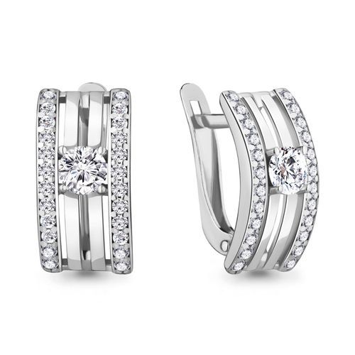 Сапфир каталог товаров Серьги из серебра с фианитом