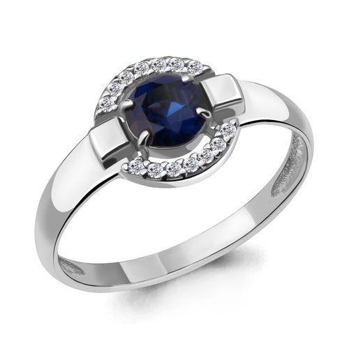Сапфир каталог товаров Кольцо из серебра с фианитом, сапфиром