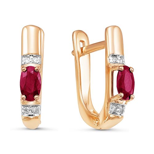 Сапфир каталог товаров Серьги из золота с бриллиантом, рубином