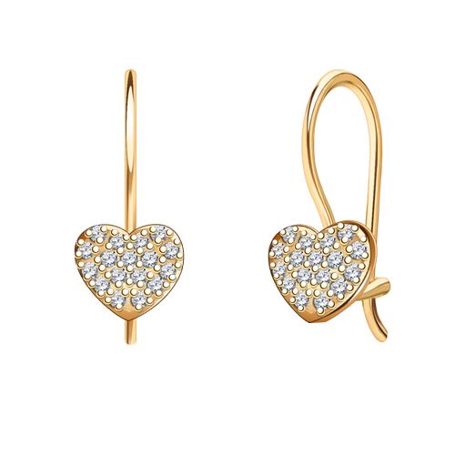 Сапфир каталог товаров Серьги детские из золота с фианитом