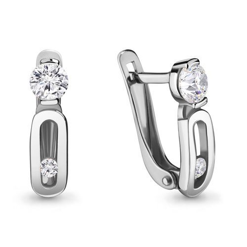 Сапфир каталог товаров Серьги из серебра с фианитом