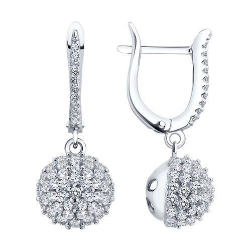 Сапфир каталог товаров Серьги из серебра с фианитом