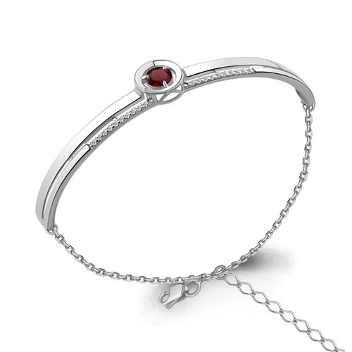 Сапфир каталог товаров Браслет женский из серебра с фианитом, гранатом
