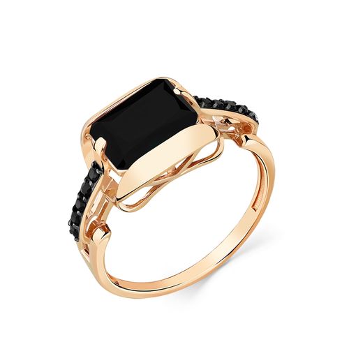 Сапфир каталог товаров Кольцо из золота с фианитом, агатом