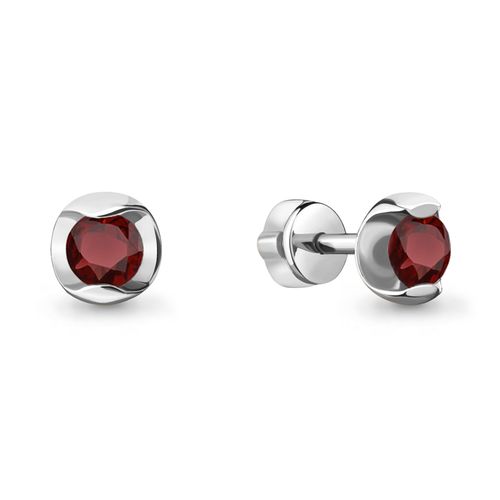 Сапфир каталог товаров Серьги гвоздики из серебра с гранатом