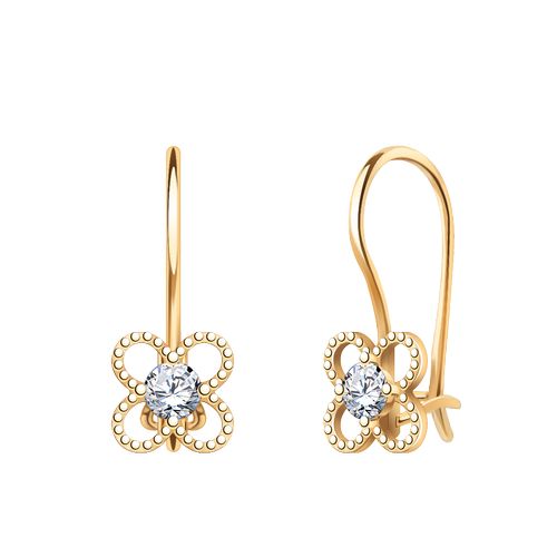 Сапфир каталог товаров Серьги детские из золота с фианитом