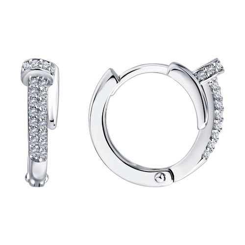 Сапфир каталог товаров Серьги из серебра с фианитом