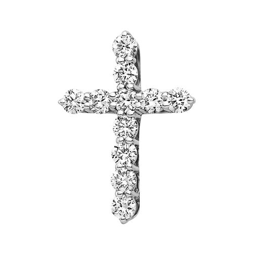 Сапфир каталог товаров Подвеска крест из белого золота с бриллиантом