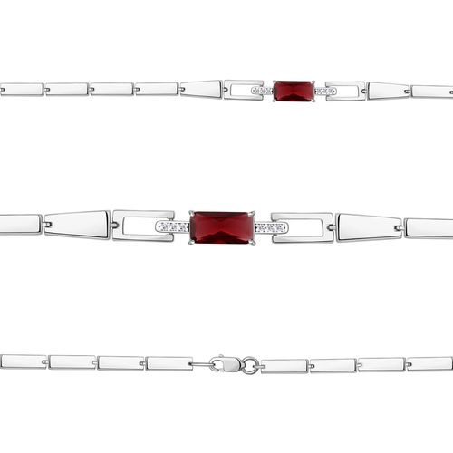 Сапфир каталог товаров Браслет женский из серебра с фианитом, гранатом