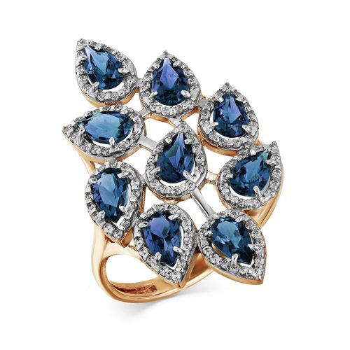 Сапфир каталог товаров Кольцо из золота с фианитом, топазом