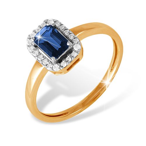 Сапфир каталог товаров Кольцо из золота с бриллиантом, сапфиром