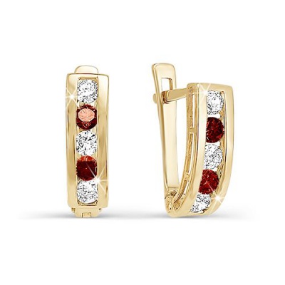 Сапфир каталог товаров Серьги детские из золота с фианитом 