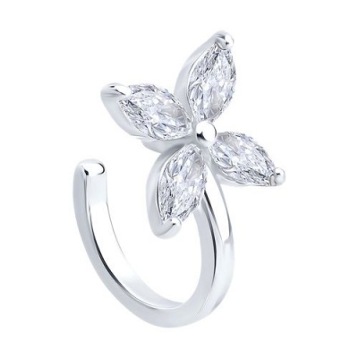 Сапфир каталог товаров Серьга из серебра с фианитом 