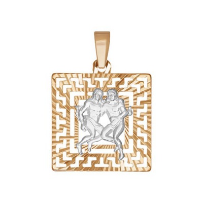 Сапфир каталог товаров Подвеска знак зодиака Близнецы из золота 