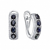 Сапфир каталог товаров Серьги из белого золота с бриллиантом, сапфиром