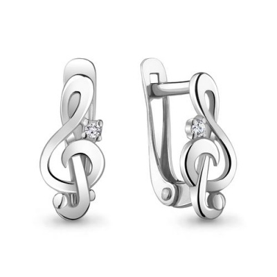 Сапфир каталог товаров Серьги детские из серебра с фианитом 