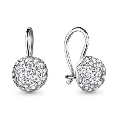 Сапфир каталог товаров Серьги детские из серебра с фианитом 