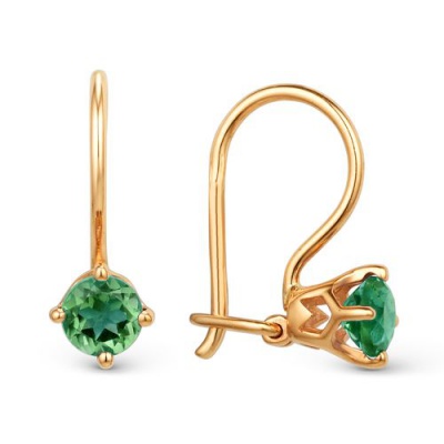 Сапфир каталог товаров Серьги-детские из золота с фианитом 