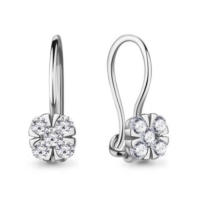 Сапфир каталог товаров Серьги детские из серебра с фианитом 