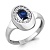 Сапфир каталог товаров Кольцо из серебра с фианитом, сапфиром