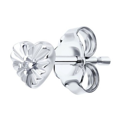 Сапфир каталог товаров Серьга из серебра с фианитом 