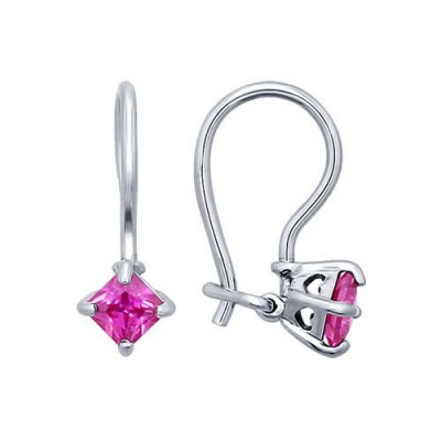 Сапфир каталог товаров Серьги детские из серебра с фианитом 