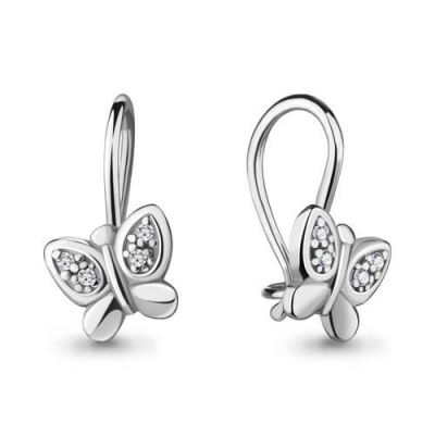 Сапфир каталог товаров Серьги детские из серебра с фианитом 