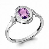 Сапфир каталог товаров Кольцо из серебра с фианитом, аметистом